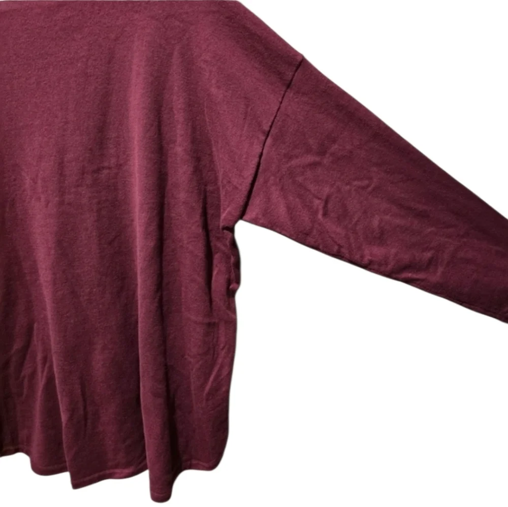 Michael Kors Deep Burgundy Knit Sweater With Button Shoulder Accents Size 2X - Picture 4 of 6